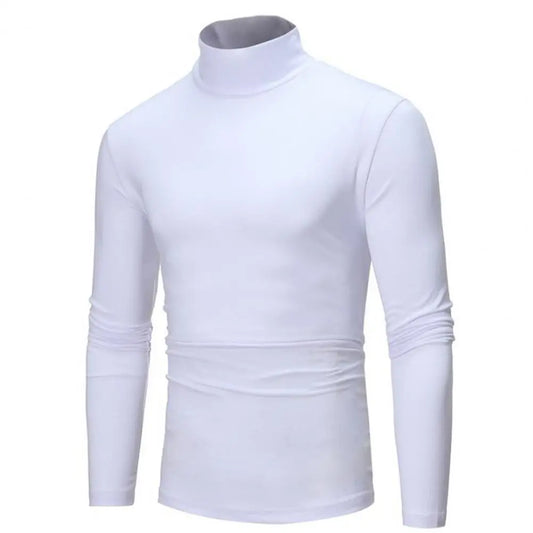 Men's Solid Color Turtleneck T Shirts Male