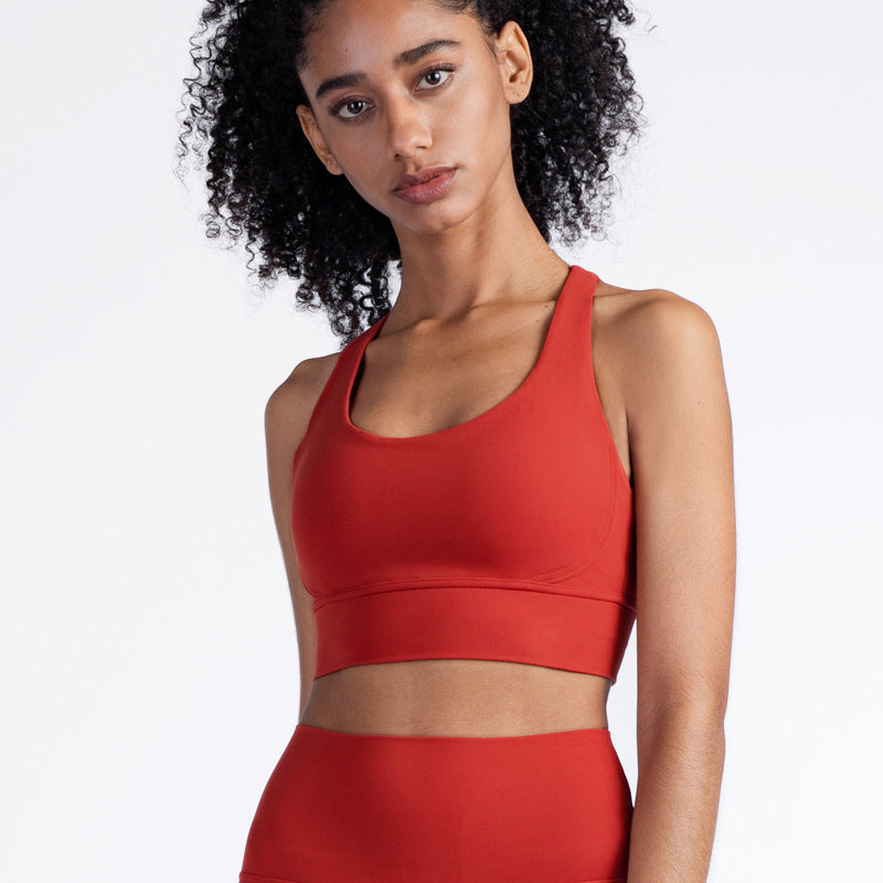 Quick-drying cross strap sports fitness suit