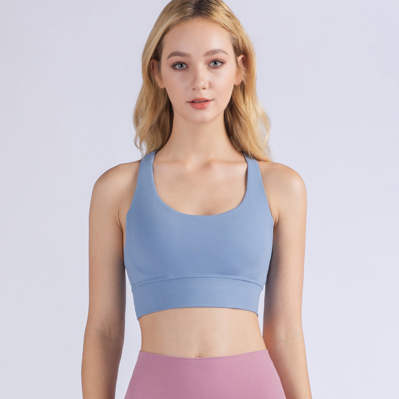 Quick-drying cross strap sports fitness suit