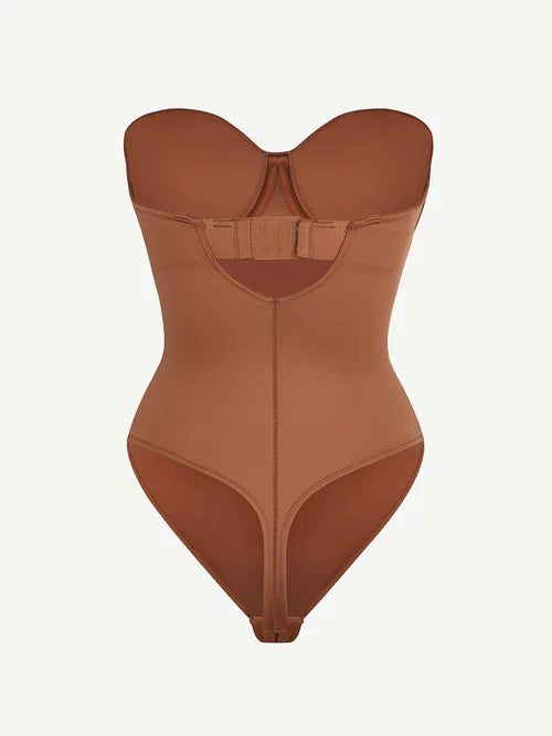 One-Piece Underwire Strap Removable Waist And Abdomen Shaping Thong Bodysuit
