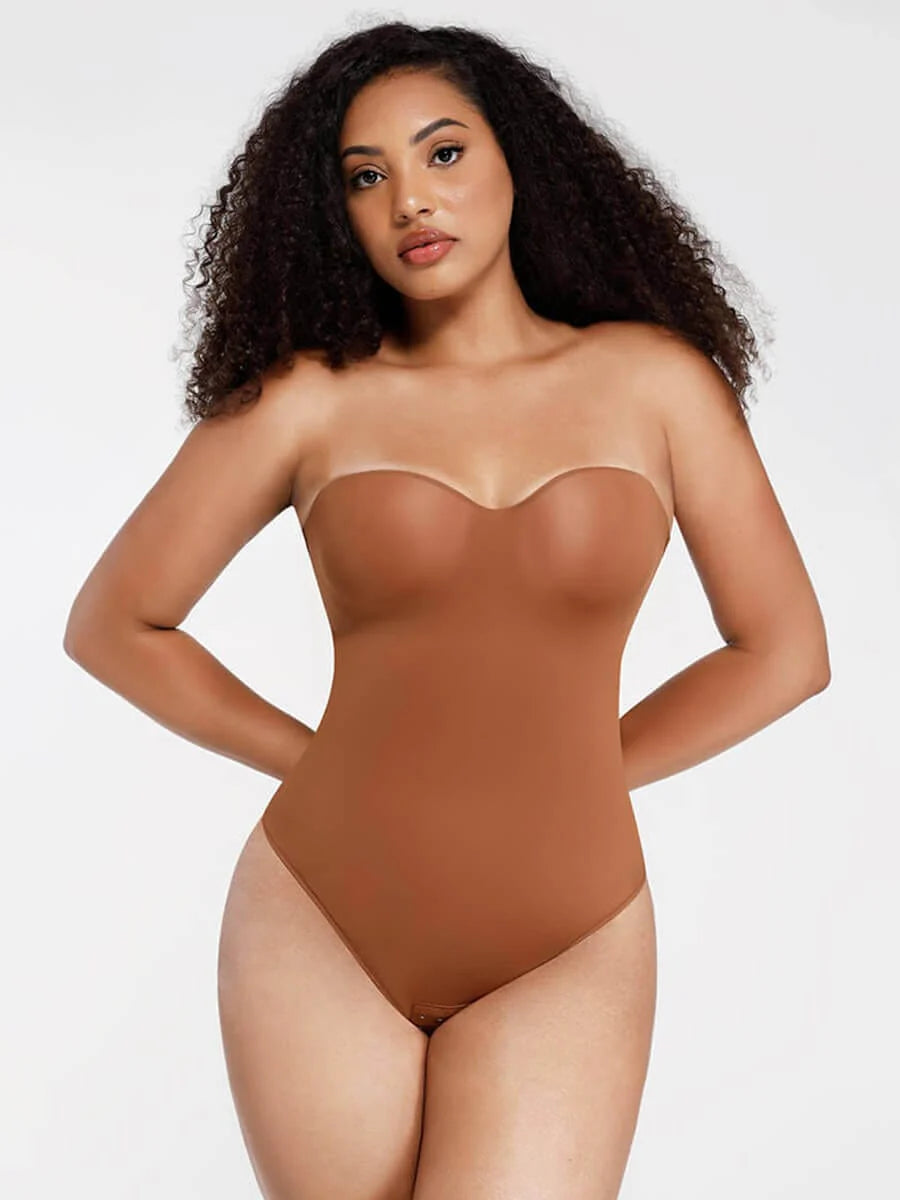 One-Piece Underwire Strap Removable Waist And Abdomen Shaping Thong Bodysuit