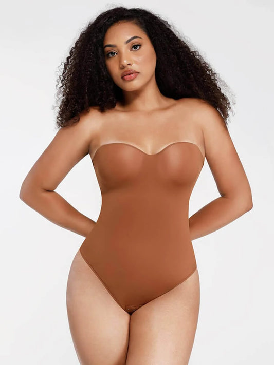 One-Piece Underwire Strap Removable Waist And Abdomen Shaping Thong Bodysuit